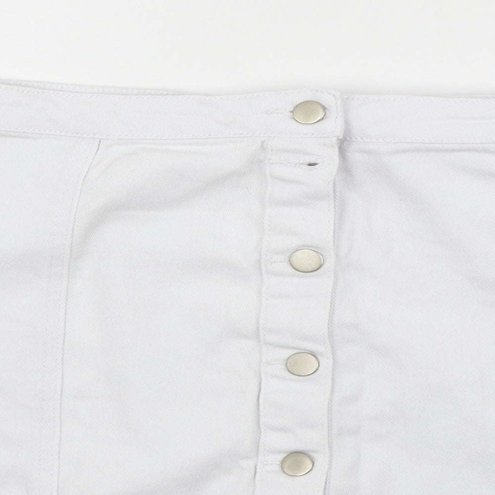 Boohoo Womens White   Flare Skirt Size 14