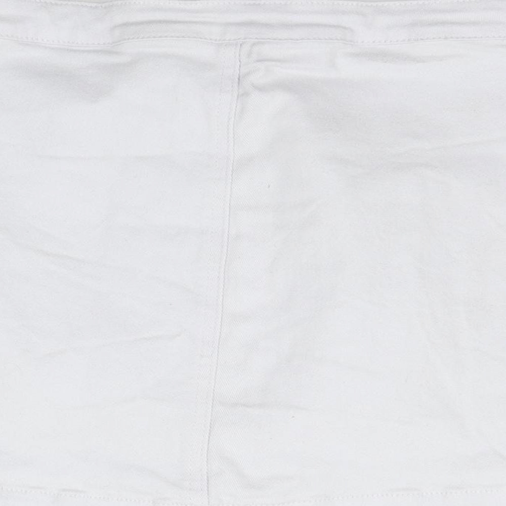 Boohoo Womens White   Flare Skirt Size 14