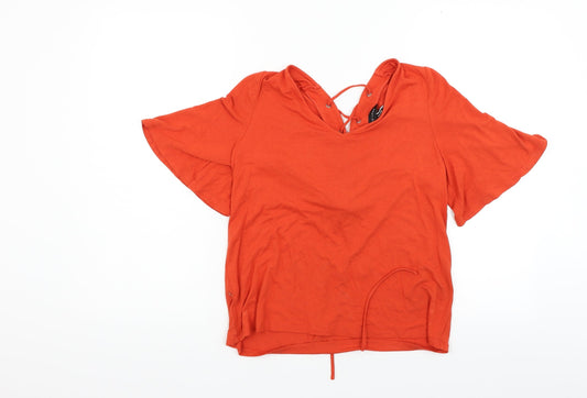 Womens UK Size 12 New Look Orange Basic T-Shirt