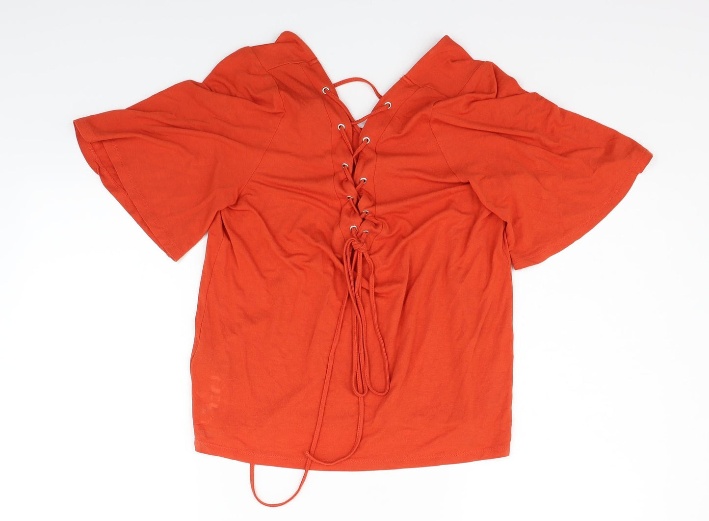 Womens UK Size 12 New Look Orange Basic T-Shirt