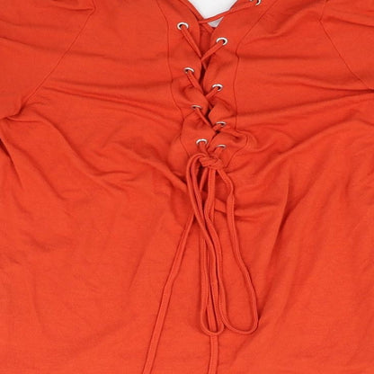 Womens UK Size 12 New Look Orange Basic T-Shirt