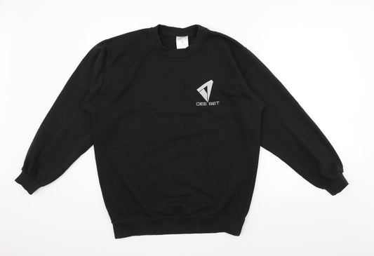 Uneek Mens Black   Pullover Jumper Size M