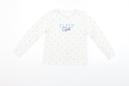 George Girls White Polka Dot  Basic T-Shirt Size 9-10 Years  - Sleep Club