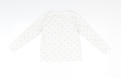 George Girls White Polka Dot  Basic T-Shirt Size 9-10 Years  - Sleep Club