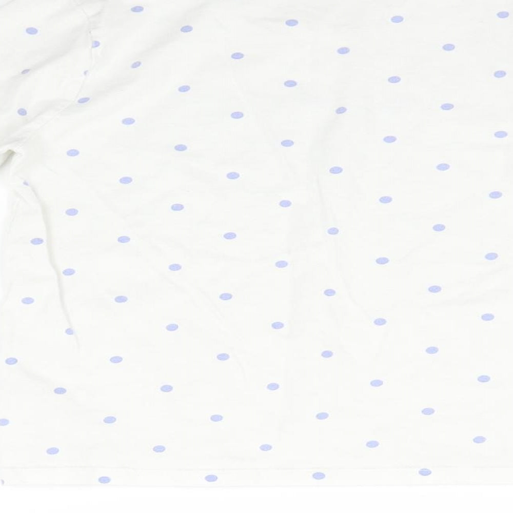 George Girls White Polka Dot  Basic T-Shirt Size 9-10 Years  - Sleep Club