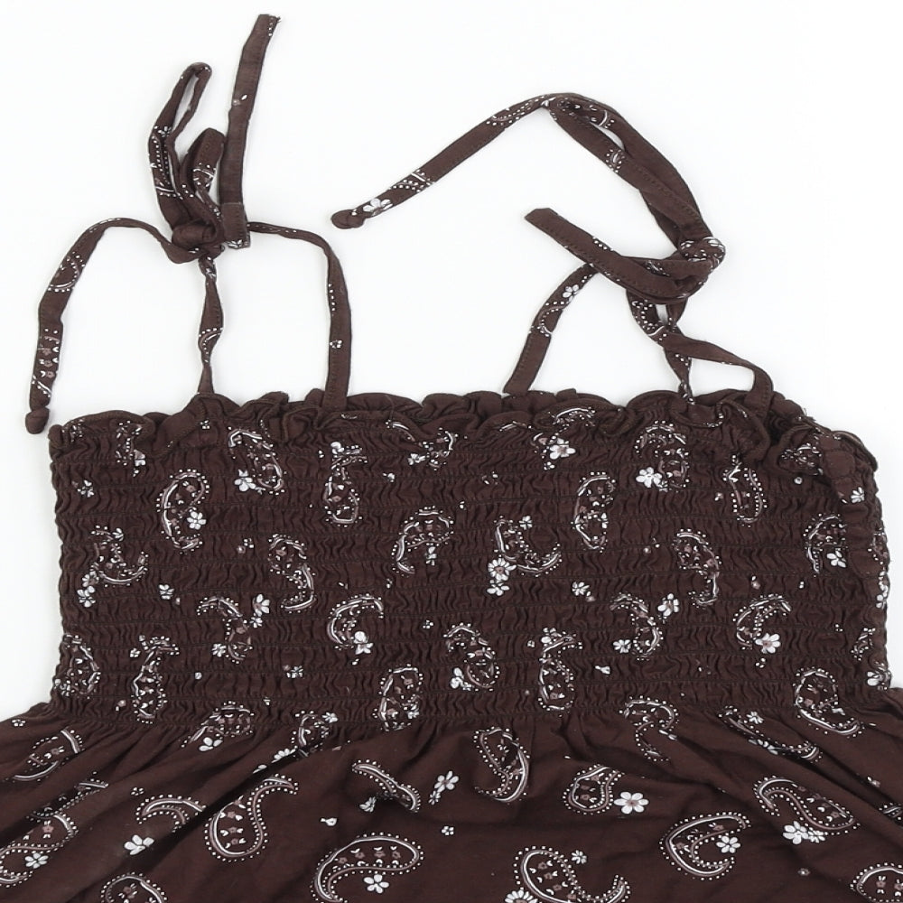 Womens UK Size 10 Preworn Brown Basic Blouse