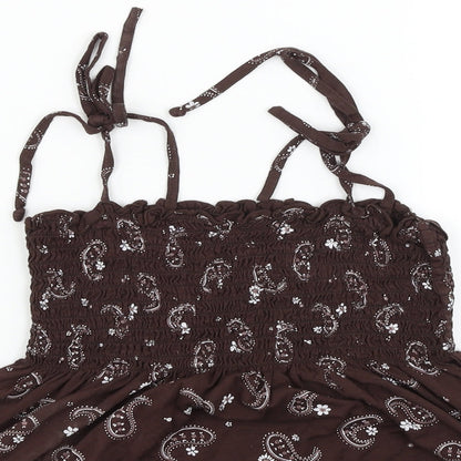 Womens UK Size 10 Preworn Brown Basic Blouse