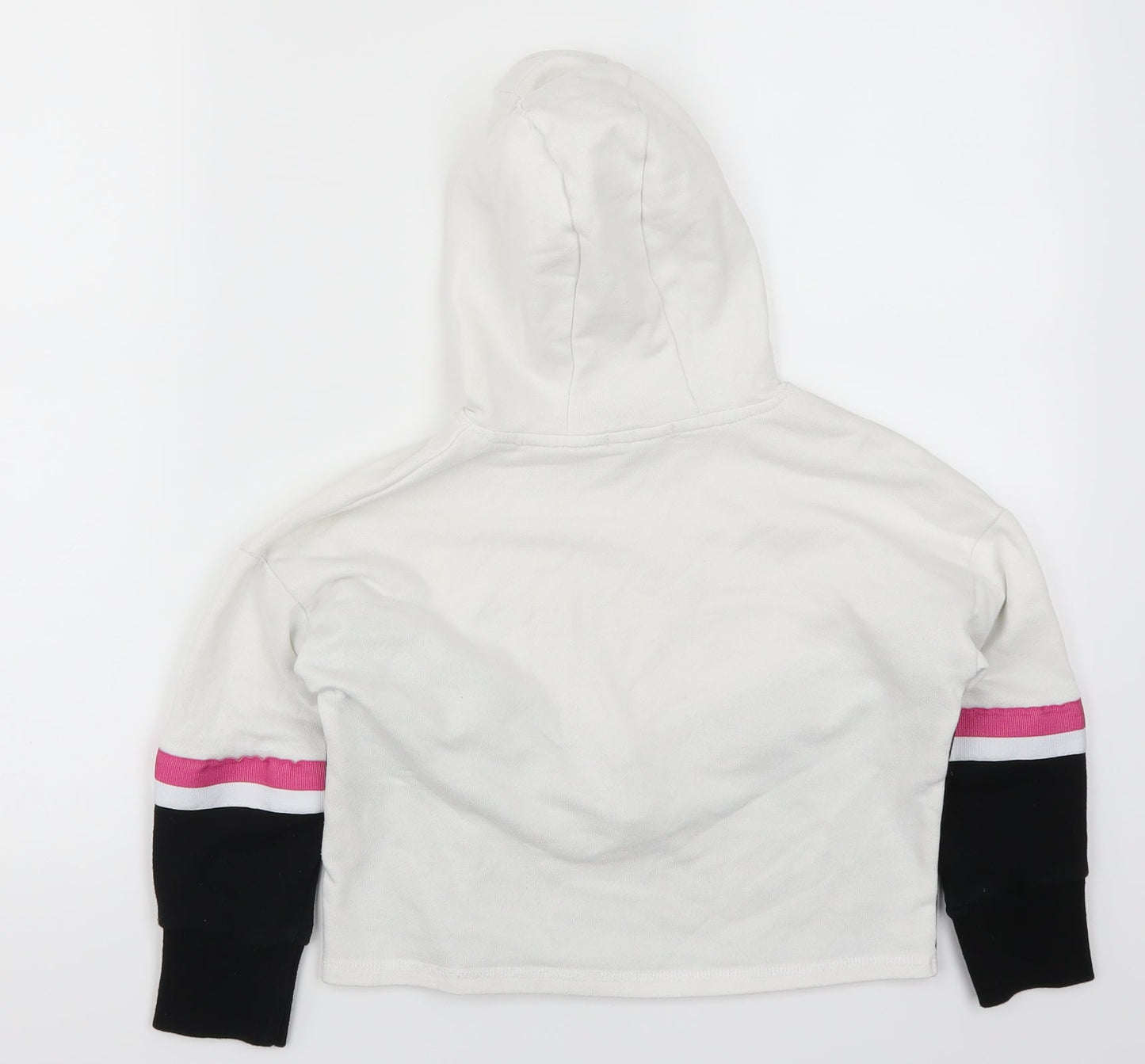 Primark Girls White Striped  Pullover Hoodie Size 8-9 Years  - California