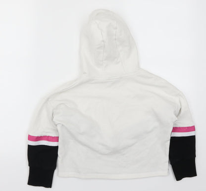 Primark Girls White Striped  Pullover Hoodie Size 8-9 Years  - California