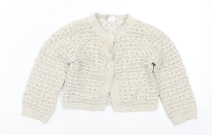 Mini Club Boys Beige   Cardigan Jumper Size 9-10 Years