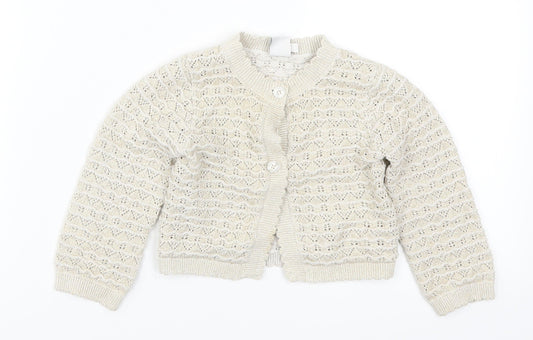 Mini Club Boys Beige   Cardigan Jumper Size 9-10 Years