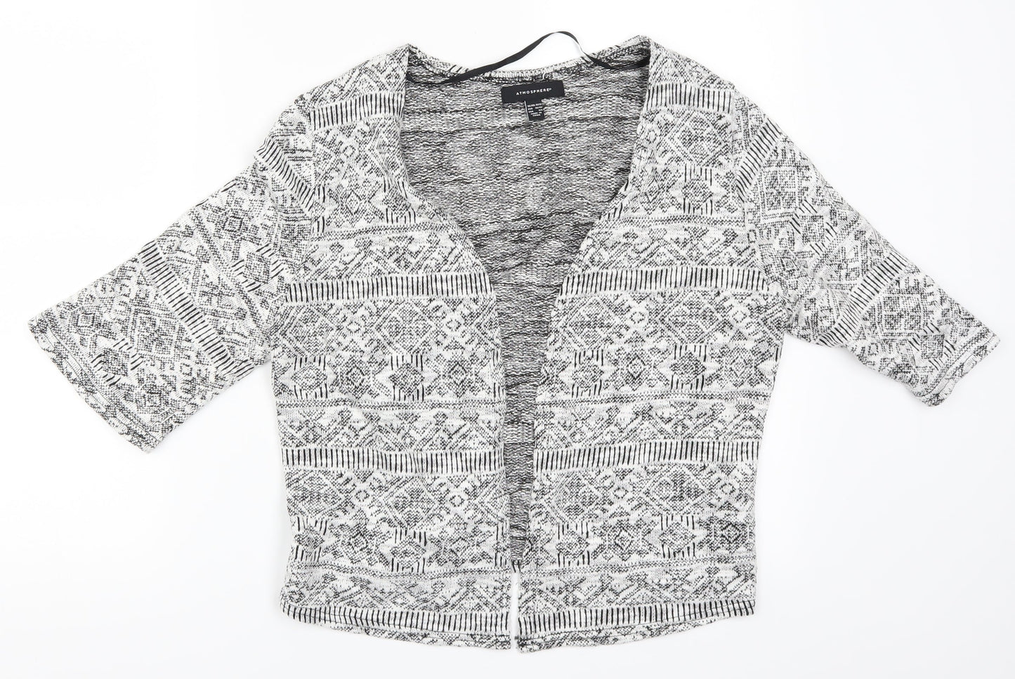 Atmosphere Womens Grey Geometric  Cardigan Jumper Size 10