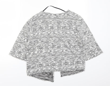 Atmosphere Womens Grey Geometric  Cardigan Jumper Size 10
