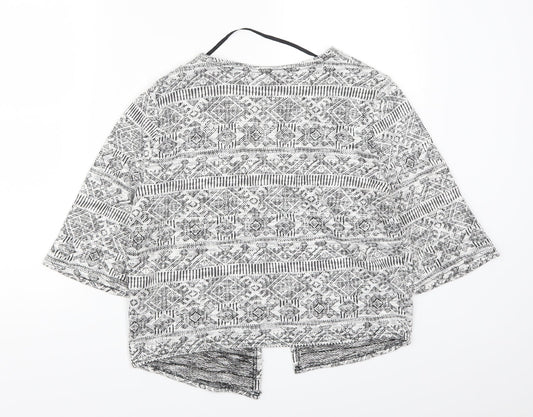 Atmosphere Womens Grey Geometric  Cardigan Jumper Size 10
