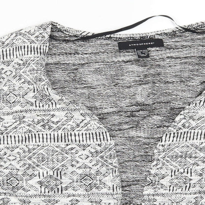 Atmosphere Womens Grey Geometric  Cardigan Jumper Size 10