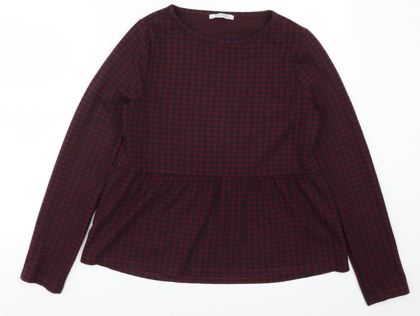 Womens UK Size S Zara Red Basic T-Shirt