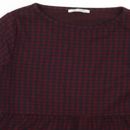 Womens UK Size S Zara Red Basic T-Shirt