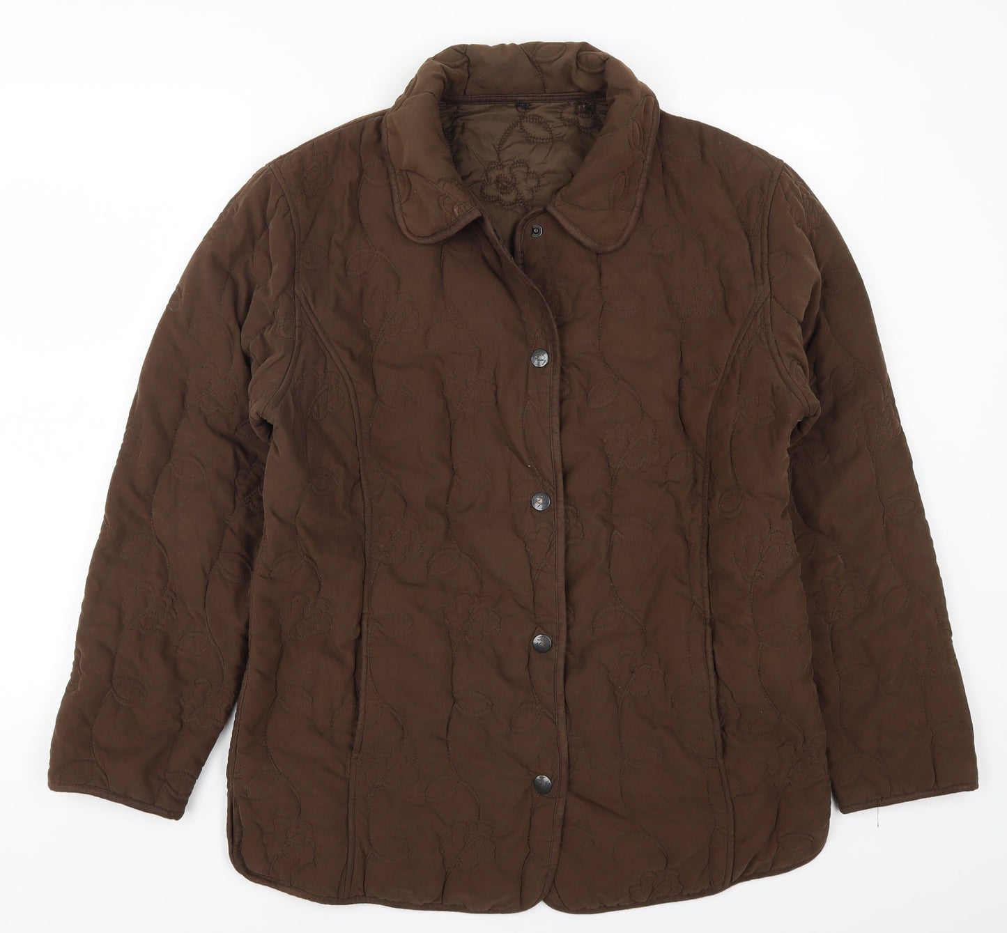 Womens UK Size 14 Preworn Brown Quilted Coat