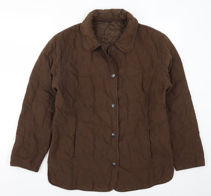 Womens UK Size 14 Preworn Brown Quilted Coat