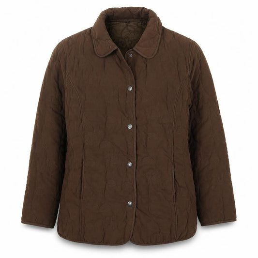 Womens UK Size 14 Preworn Brown Quilted Coat