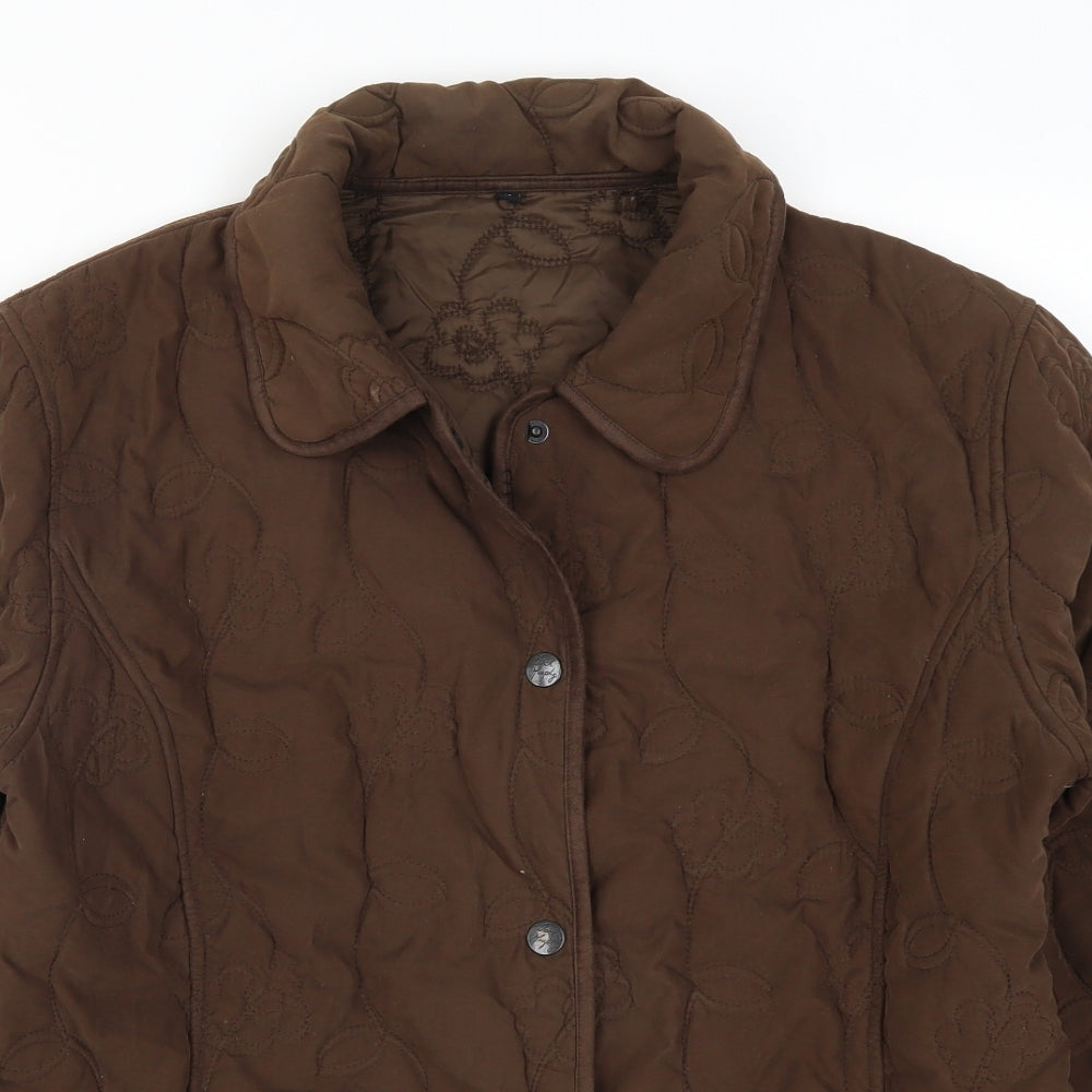 Womens UK Size 14 Preworn Brown Quilted Coat