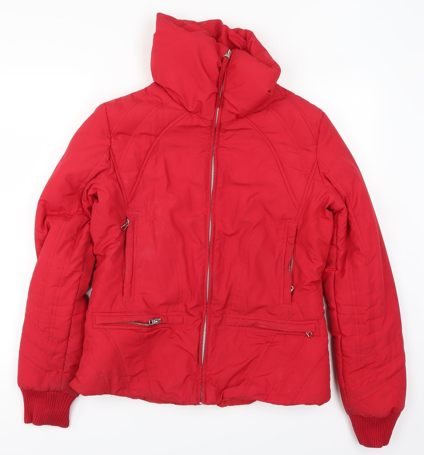 MNG Womens Red   Quilted Coat Size L