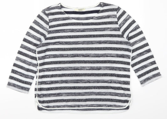 Oasis Womens Blue Striped  Pullover Jumper Size L