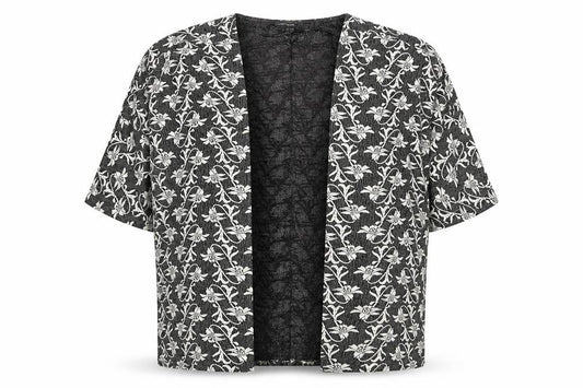 Warehouse Womens Grey Floral  Cardigan Jumper Size S