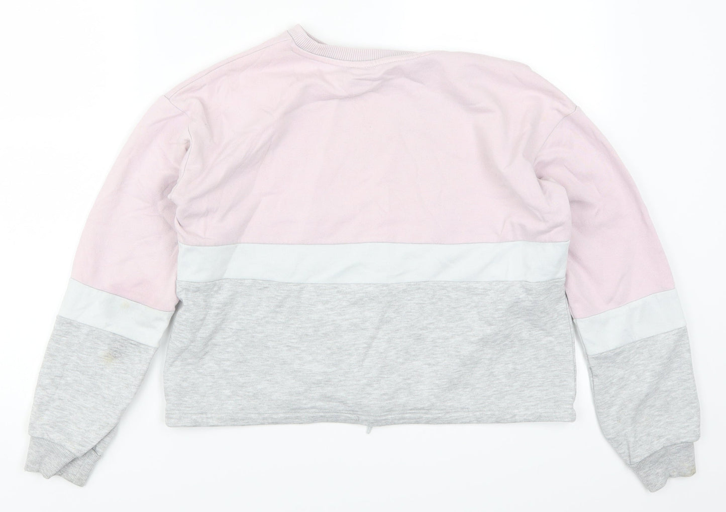H&M Girls Pink Striped  Pullover Sweatshirt Size 11-12 Years  - The Future is Yours