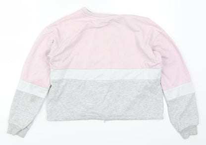 H&M Girls Pink Striped  Pullover Sweatshirt Size 11-12 Years  - The Future is Yours