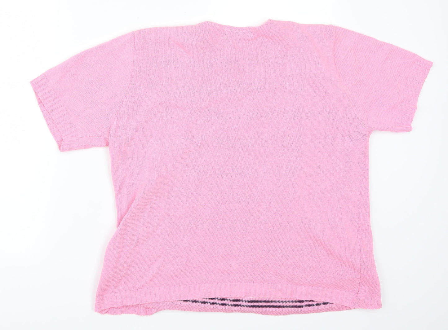 Me Womens Pink Striped  Cardigan Jumper Size L  - Cardigan and Top All in One