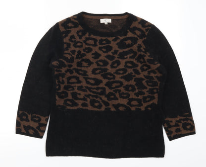 Country Casuals Womens Brown Animal Print  Pullover Jumper Size M