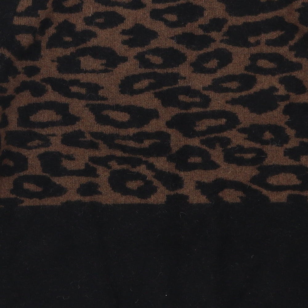 Country Casuals Womens Brown Animal Print  Pullover Jumper Size M