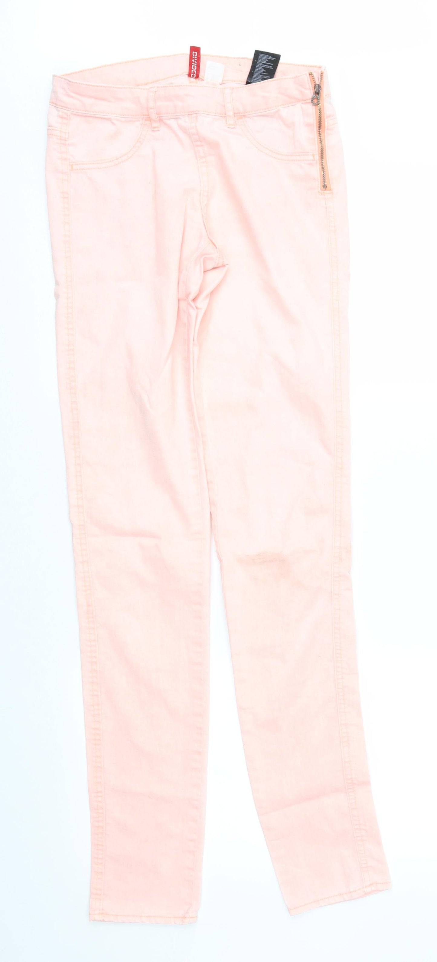 Womens UK Size 10 Divided Regular Fit Skinny Pink Jeans