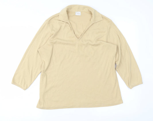 Womens UK Size 14 Agenda Yellow Basic T-Shirt