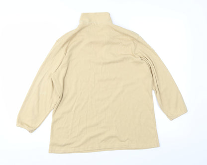 Womens UK Size 14 Agenda Yellow Basic T-Shirt