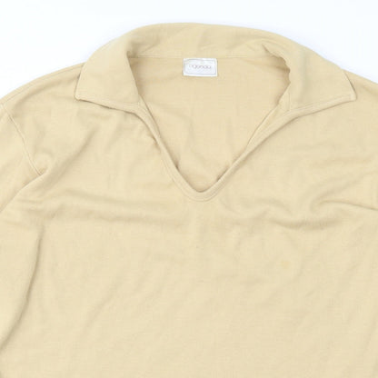 Womens UK Size 14 Agenda Yellow Basic T-Shirt