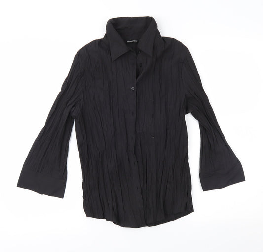 Womens UK Size 12 Atmosphere Black Basic Button-Up