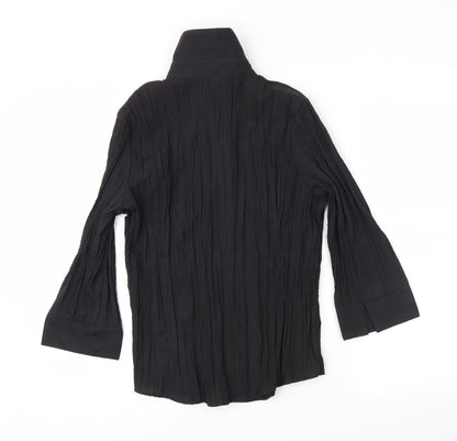 Womens UK Size 12 Atmosphere Black Basic Button-Up