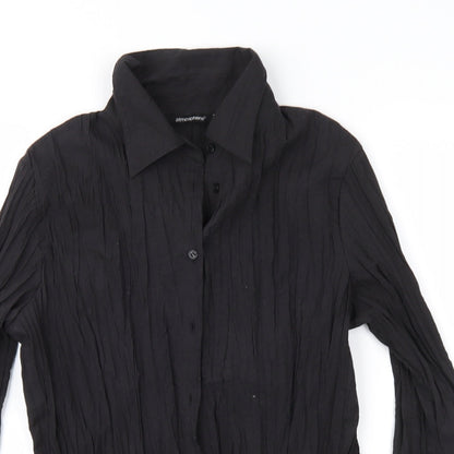 Womens UK Size 12 Atmosphere Black Basic Button-Up