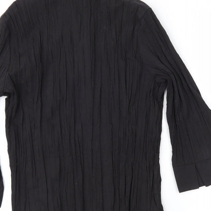 Womens UK Size 12 Atmosphere Black Basic Button-Up