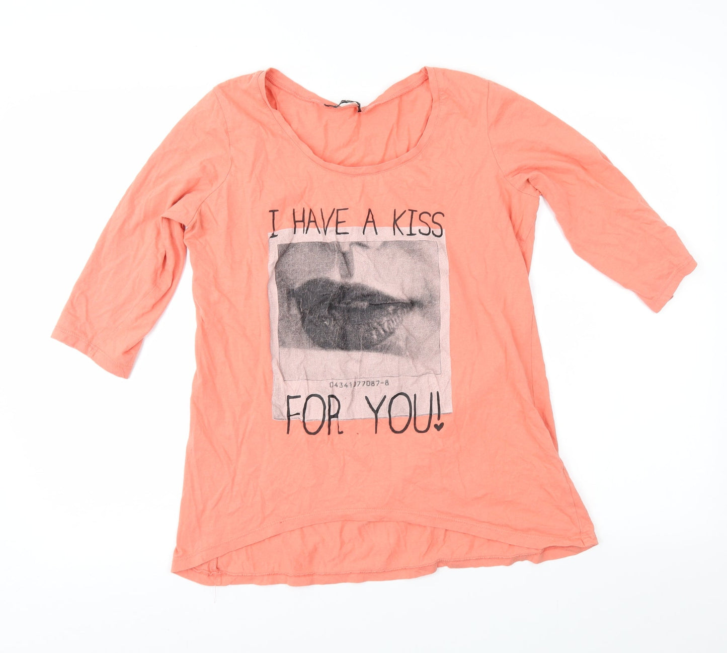 Womens UK Size 14 Select Orange Basic T-Shirt