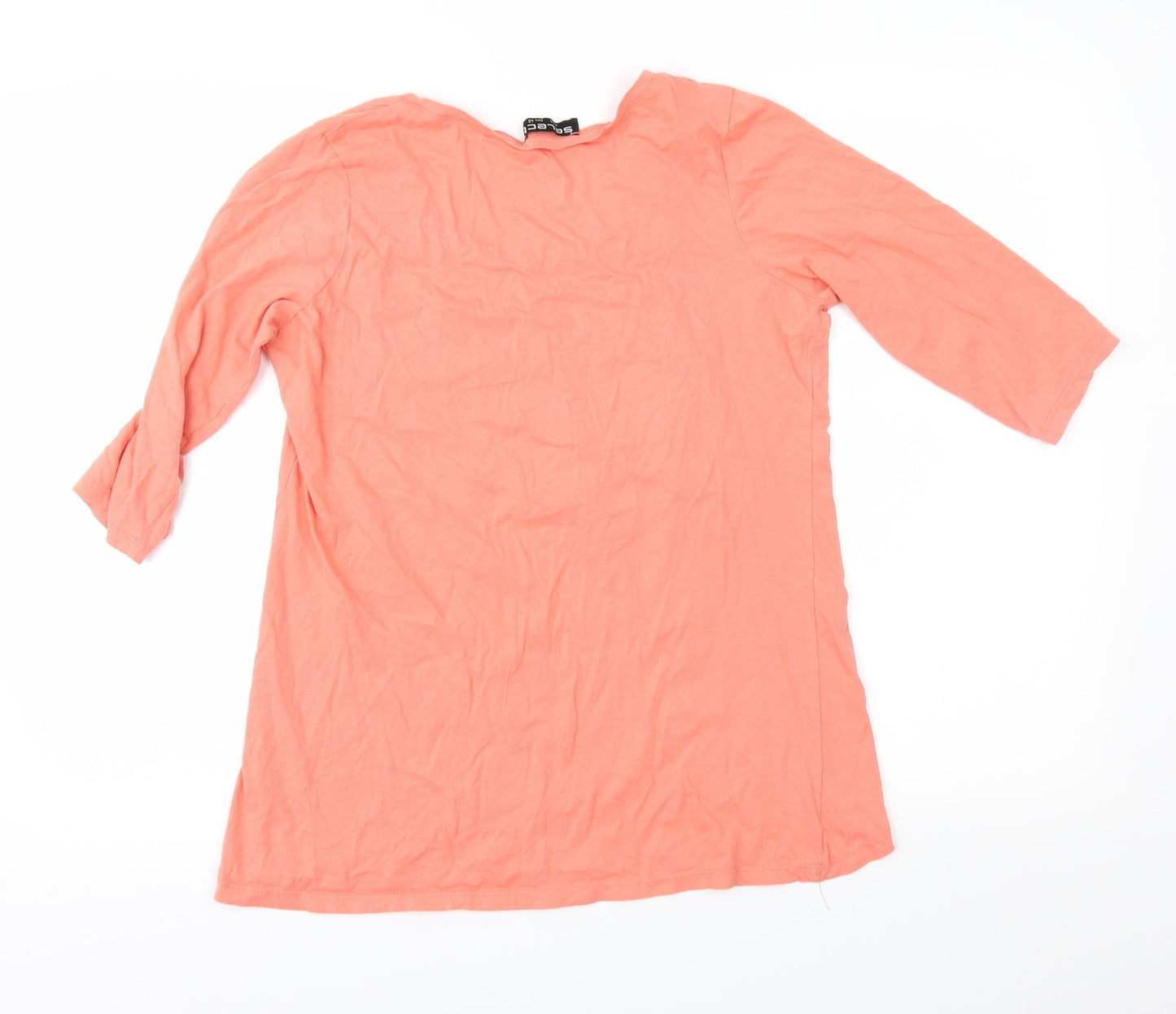 Womens UK Size 14 Select Orange Basic T-Shirt