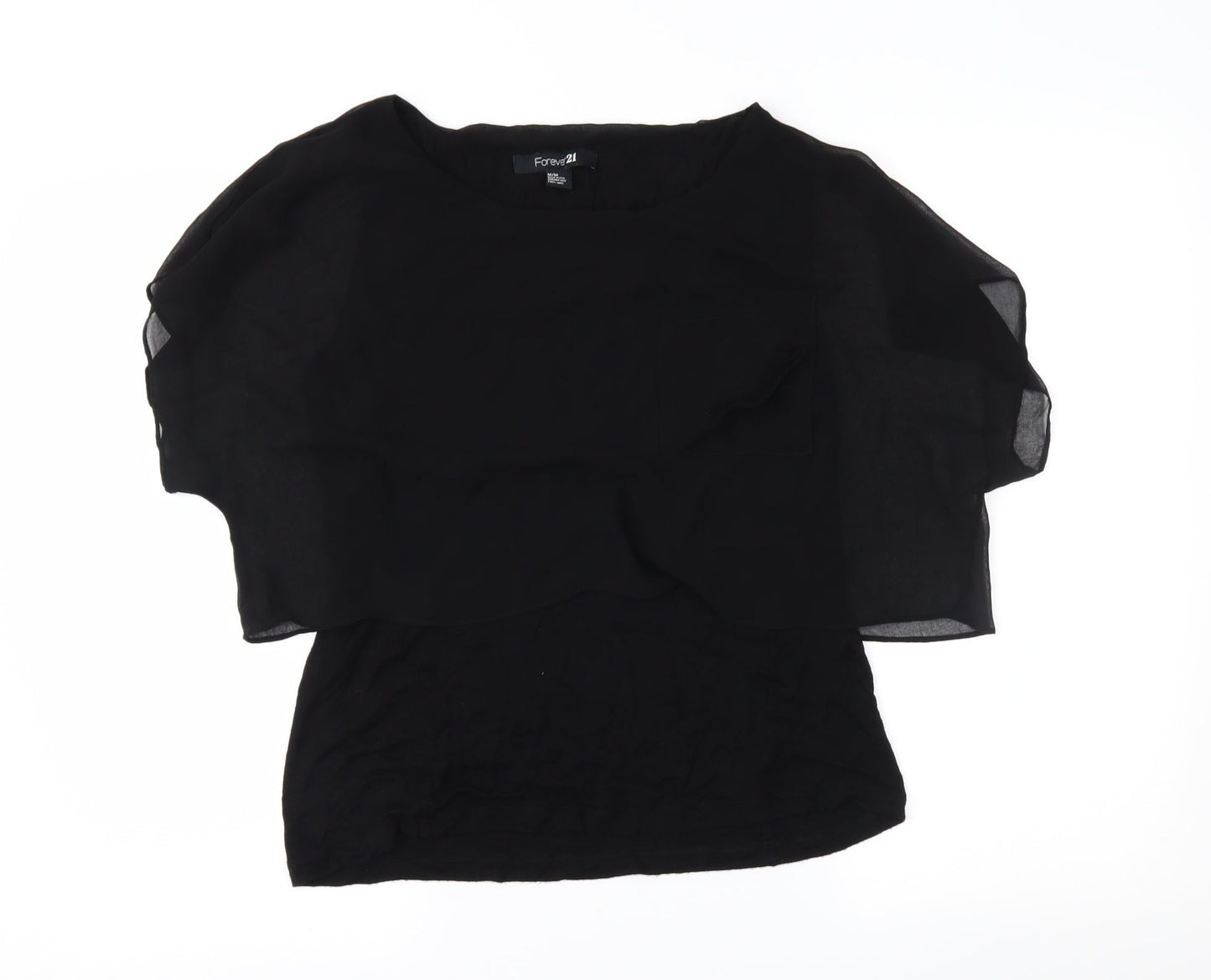 FOREVER 21 Womens Black   Basic Blouse Size M