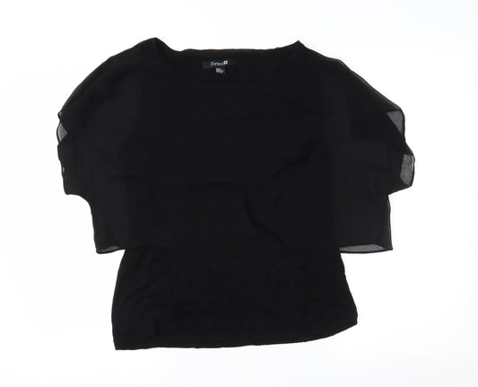 FOREVER 21 Womens Black   Basic Blouse Size M
