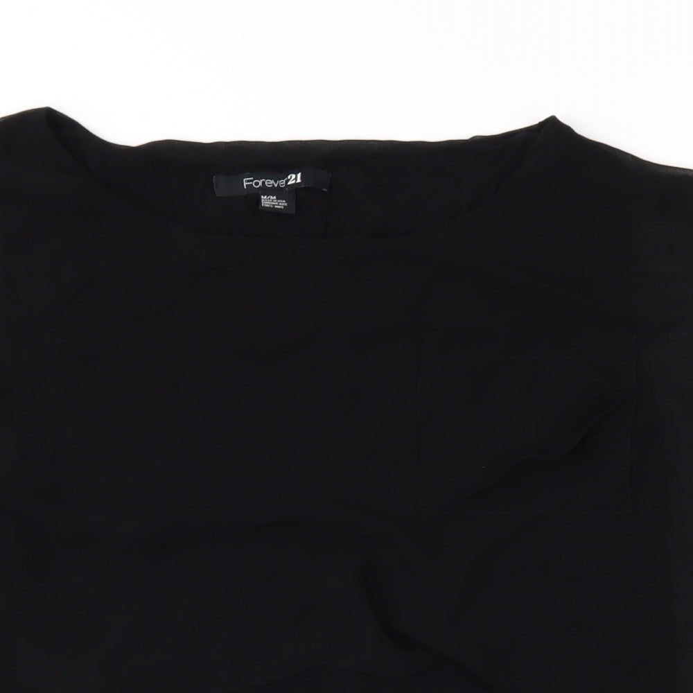FOREVER 21 Womens Black   Basic Blouse Size M