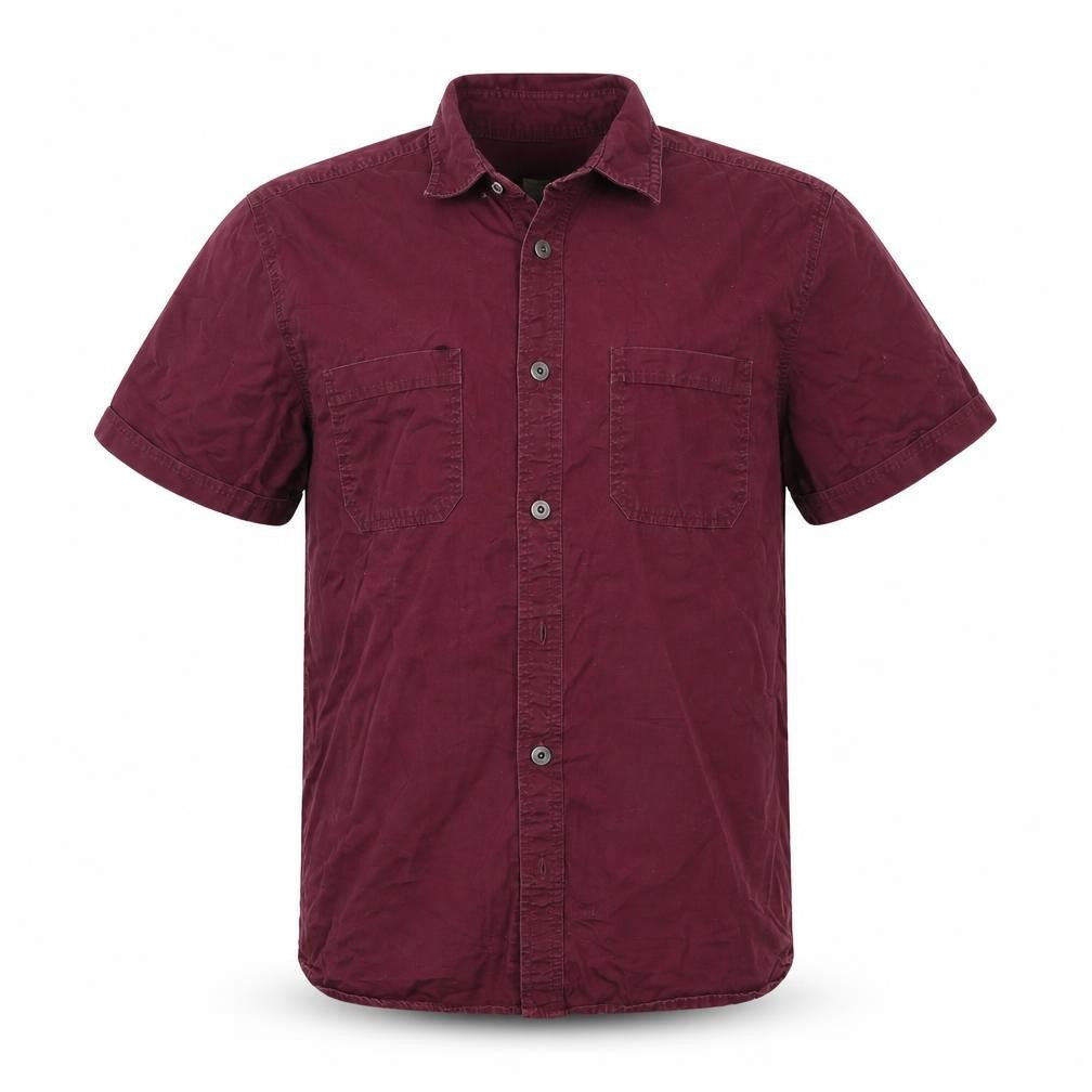 Mens UK Size M Matalan Purple  Button-Up Short Sleeve Casual Shirt