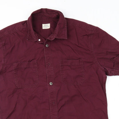 Mens UK Size M Matalan Purple  Button-Up Short Sleeve Casual Shirt