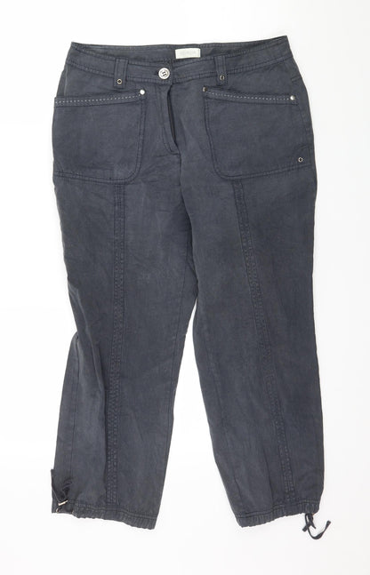 Bonita Womens Grey   Cropped Trousers Size 32 in L24 in
