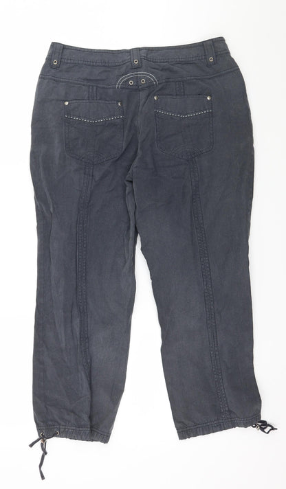 Bonita Womens Grey   Cropped Trousers Size 32 in L24 in
